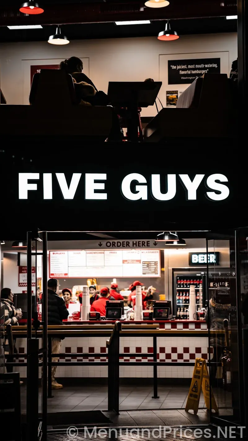 5 guys burgers and fries menu prices