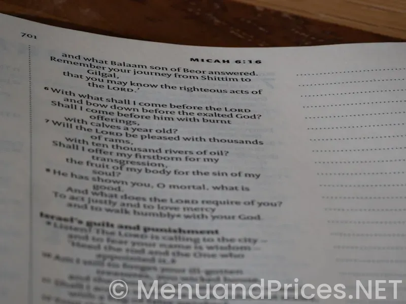 Bill miller's menu and prices