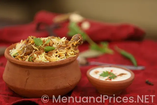 Biryani twist menu