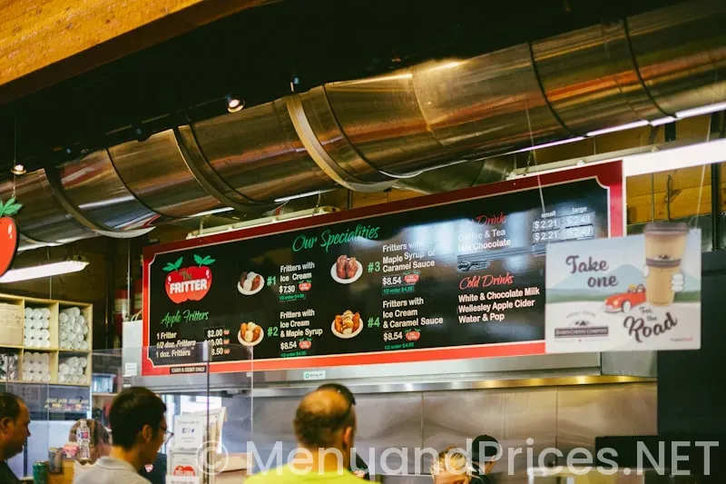 Fast food restaurant menus