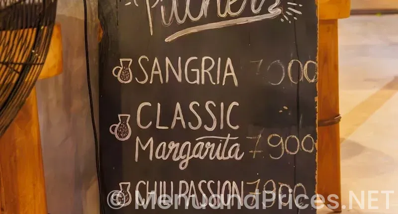 Giant catering menu and prices