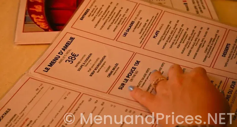 Grand lux menu and prices