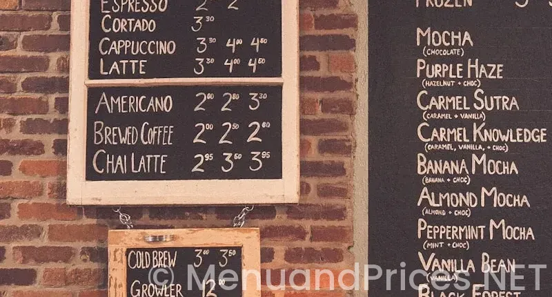 İn and out prices menu