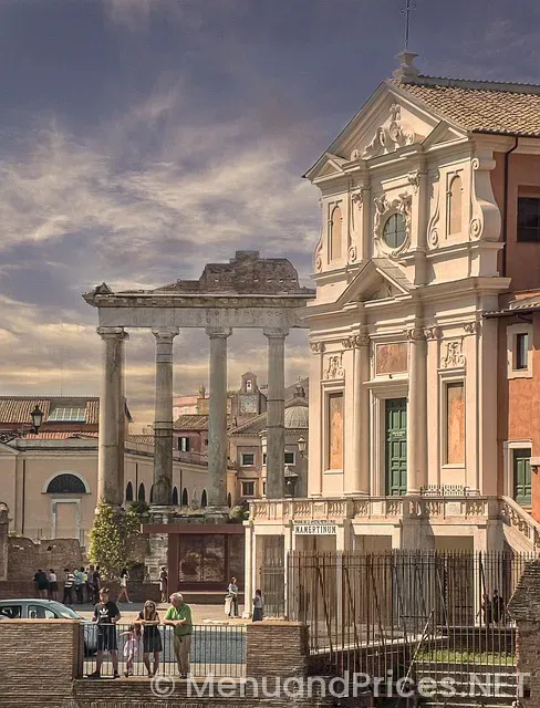 Menu screen for restaurant