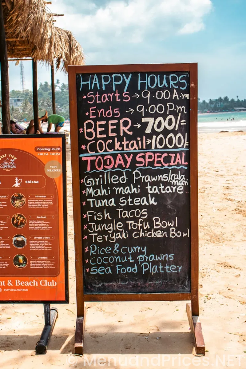 Oceanaire menu and prices