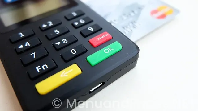 Restaurant menu screen