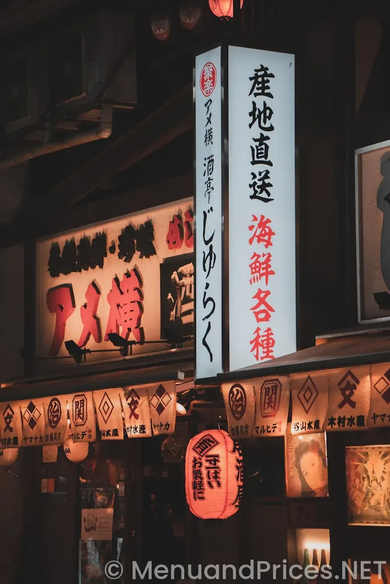 Shoguns menu and prices