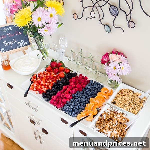 Craft Your Own Brunch Parfait Bar 5 Three essential tips for creating a perfect and effortlessly chic DIY yogurt parfait bar for any special brunch occasion.