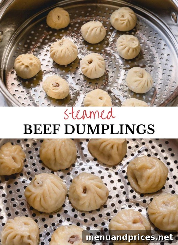 Crafting Irresistible Beef Potstickers 8 Steaming beef dumplings in a multi-tier steamer
