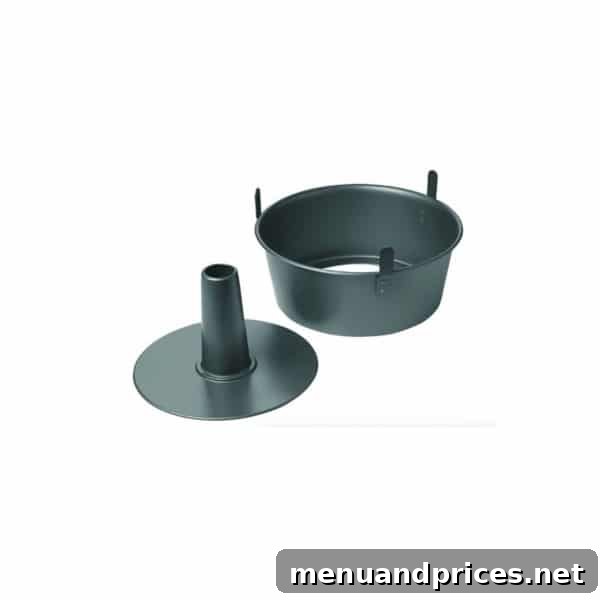 Light & Airy Angel Food Delight 5 Essential Angel Food Cake tube pan with a removable bottom, crucial for achieving the perfect cake.