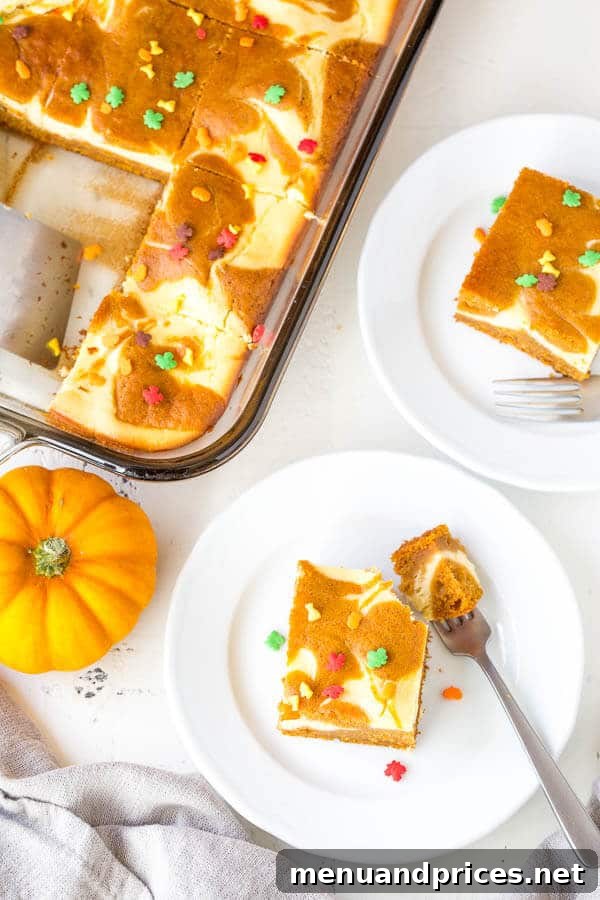 Pumpkin Cheesecake Bliss 3 Incredibly delicious marbled pumpkin cheesecake cake - your next new favorite dessert this season! Perfect for potlucks, holiday gatherings, and well, just because!