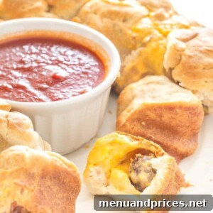 Delicious Meatball Stuffed Monkey Bread ready to be served.