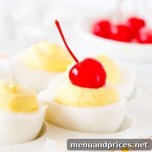 Pina Colada Deviled Eggs, beautifully plated