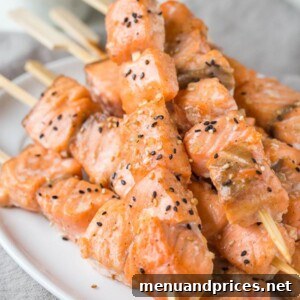 Honey Sesame Salmon Kebabs
