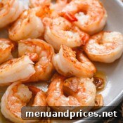 Another appealing shot of garlic butter shrimp ready to serve.