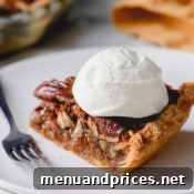 Heavenly Pecan Pie Perfection 12 A finished slice of pecan pie, ready to serve.