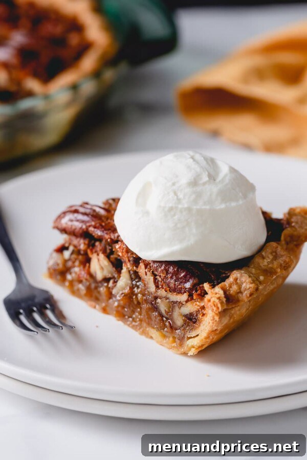 Heavenly Pecan Pie Perfection 10 Close-up of a slice of pecan pie with a gooey filling