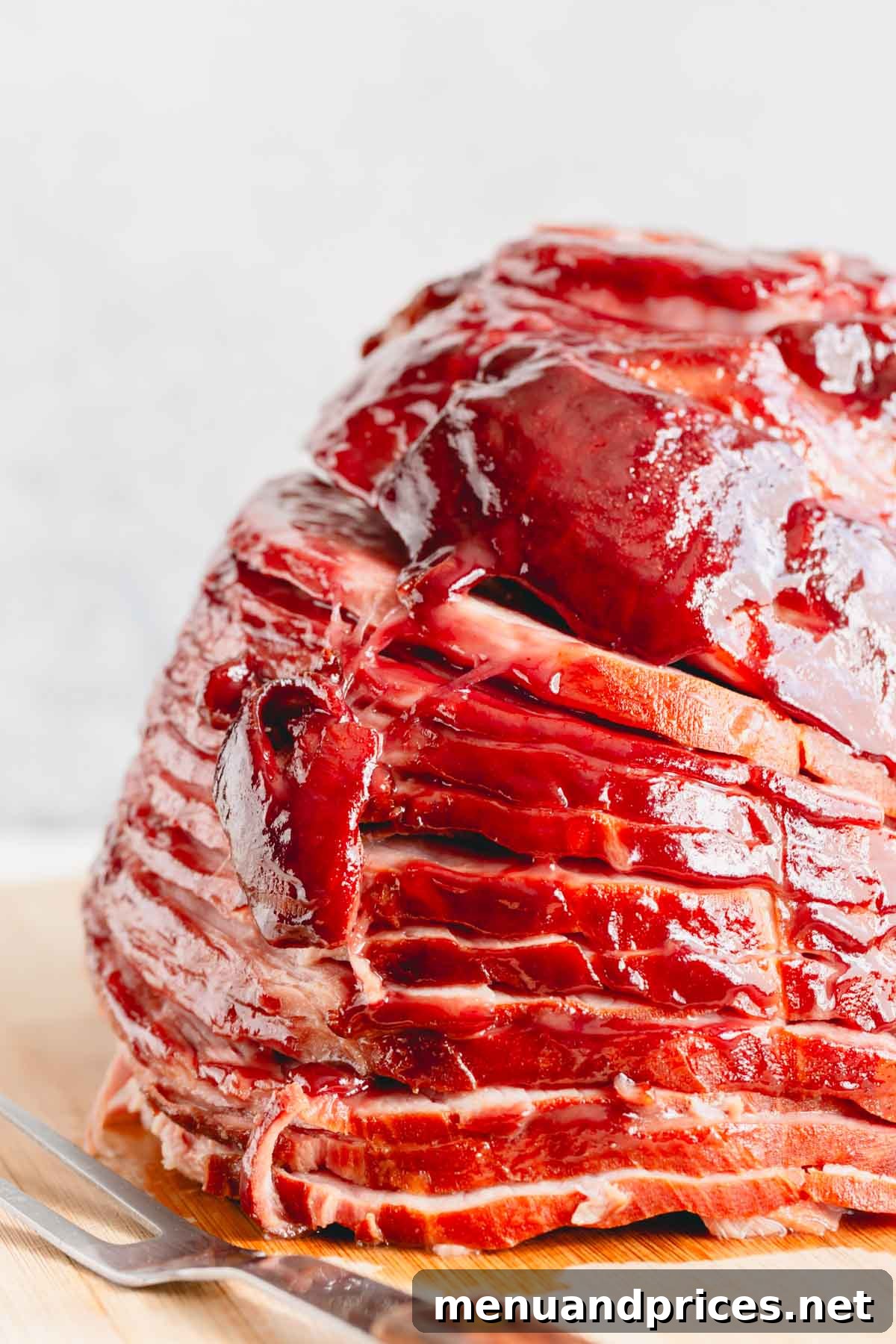 2-ingredient glazed spiral ham, beautifully cooked and ready to serve.
