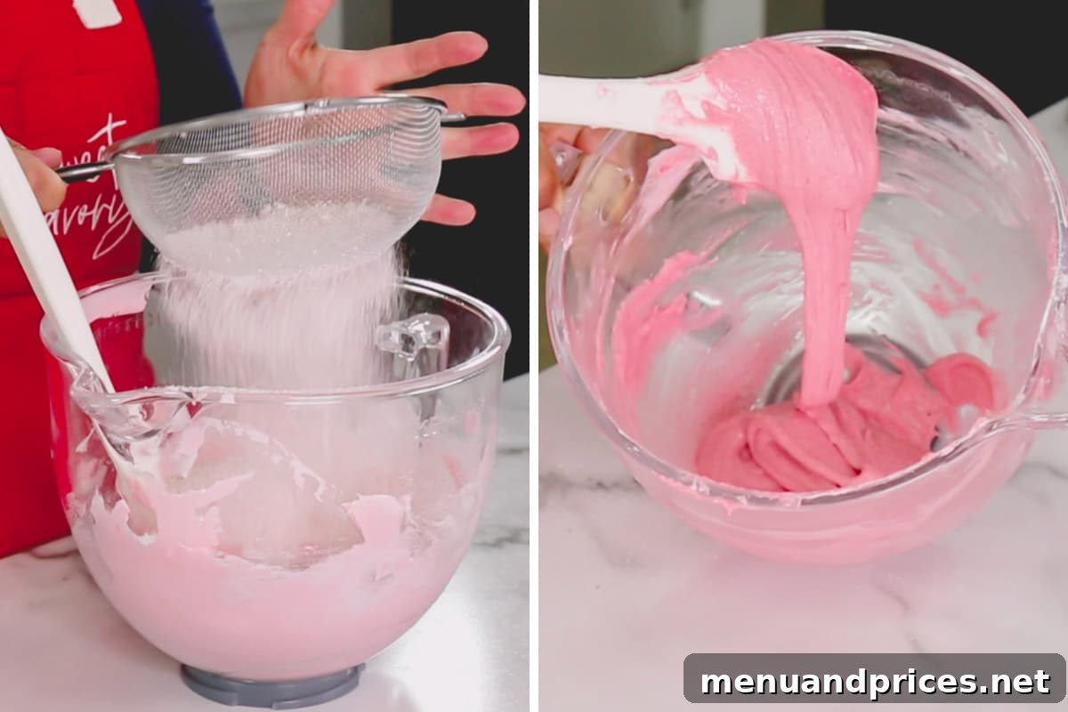 Side by side images of macaronage.