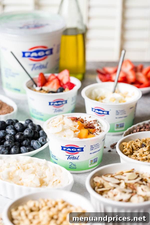 Crafting Your Dream Yogurt Bar 3 Three enticing sweet and savory yogurt bowl ideas for a healthy breakfast or an afternoon snack, showcasing an ultimate yogurt bar for customizable perfection. #yogurtbar #snack #healthysnack #snacktime #yogurtbowl