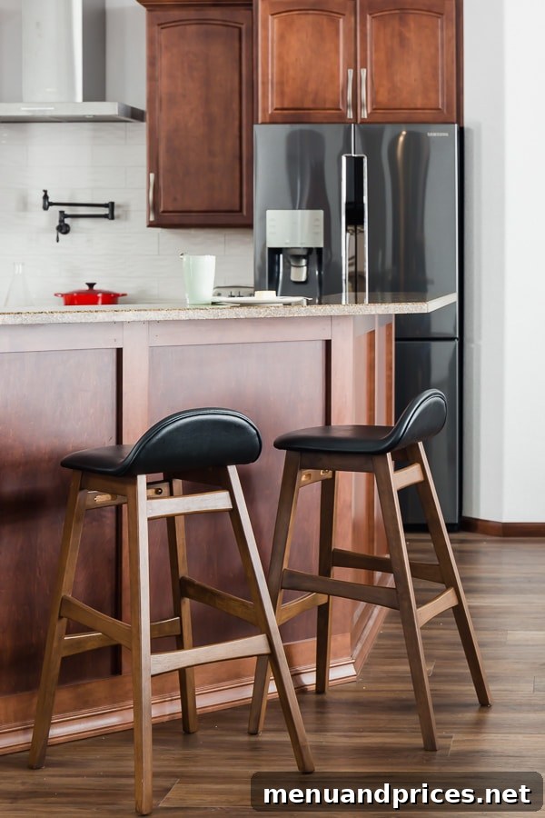 A wide shot of the kitchen, capturing its essence as a central hub for family activities and culinary creativity.