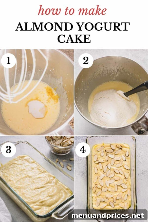 Yogurt-Kissed Almond Cake 5 Close-up of a perfectly baked almond yogurt cake with a golden brown crust, cooling on a wire rack.