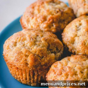 Delicious banana muffins on a blue plate, ready to be served.