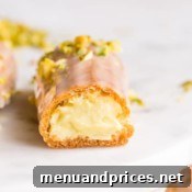 Pistachio eclairs from another angle.