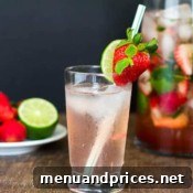 Strawberry Mojito drink illustration for a recipe feedback call to action