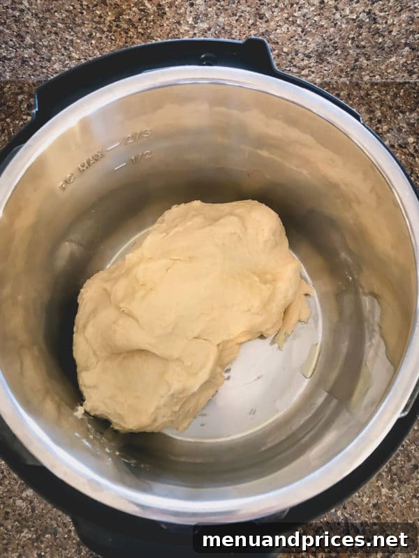 Dough rising in an Instant Pot for quick proofing
