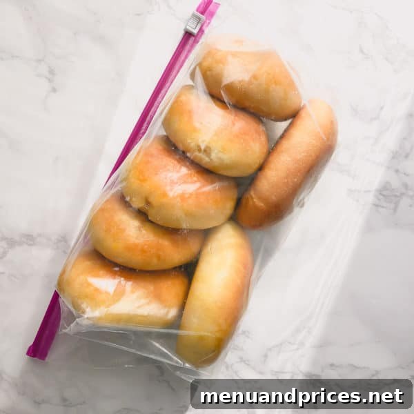 Frozen pirozhki stored in a freezer bag