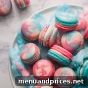 A finished cotton candy macaron.