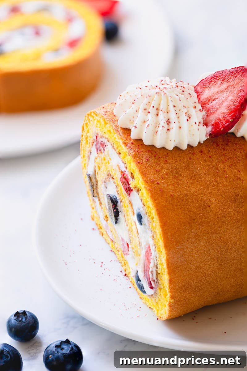 Effortlessly impressive, this simple roll cake is my go-to last minute dessert. #rollcake #swissroll