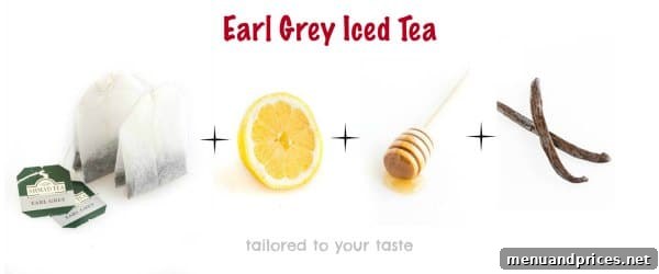 Cool Earl Grey Refresher 3 Close-up of a refreshing Earl Grey iced tea with lemon slices, highlighting its bright, amber color and inviting texture.