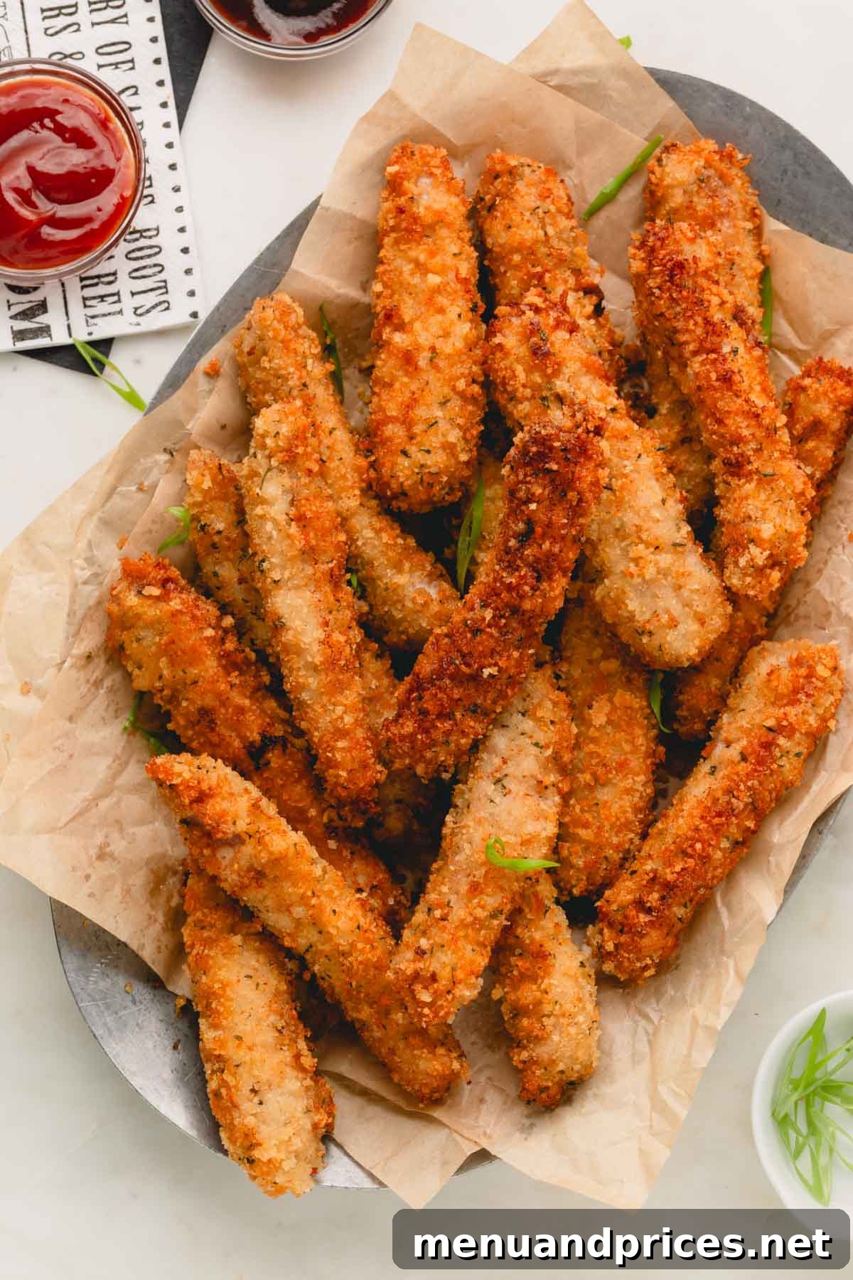 Crispy Golden Pork Strips 2 A basket of golden-brown fried pork strips, ready to be enjoyed.