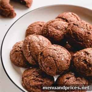 A plate of delicious macaron brownie cookies, showcasing their rich chocolate color and fudgy texture, ready to be served.