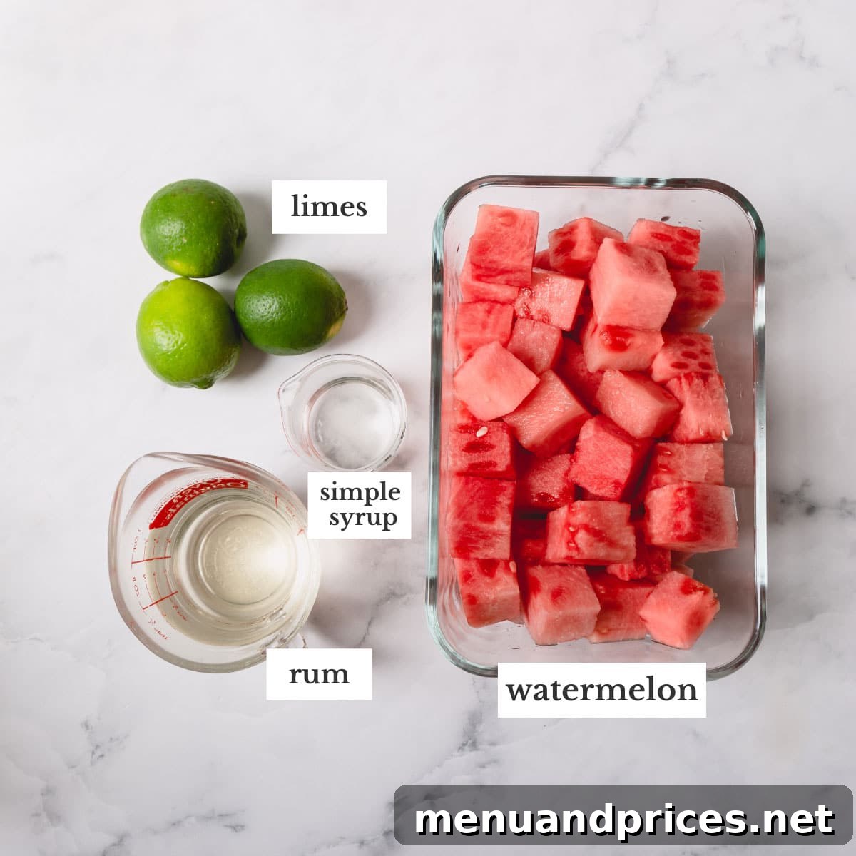Crimson Wave Daiquiri 3 Watermelon daiquiri ingredients.
