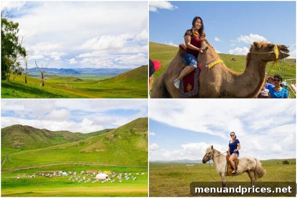 Summer Adventures From Japan to the American West 6 Shinee riding a horse and a camel in the vast open landscapes of Mongolia, showcasing the traditional nomadic lifestyle ~Sweet and Savory by Shinee