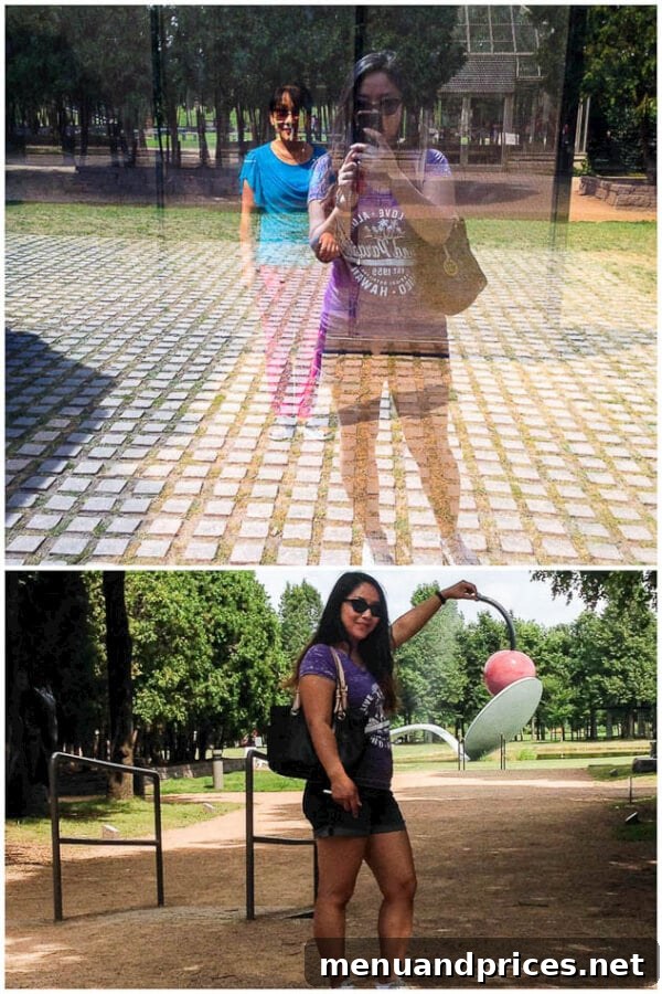 Summer Adventures From Japan to the American West 10 Shinee and her mom posing at the Minneapolis Sculpture Garden in Minnesota, with the iconic Spoonbridge and Cherry sculpture in the background ~Sweet and Savory by Shinee