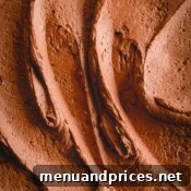 Rich chocolate mousse frosting upclose.
