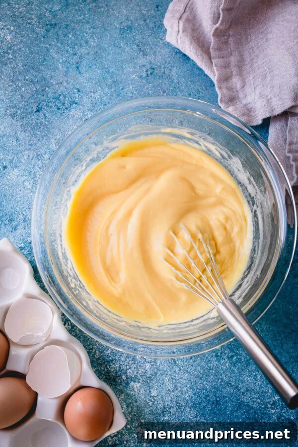 Mastering Classic French Pastry Cream 2 A glass of smooth pastry cream, ready to be used as a filling.