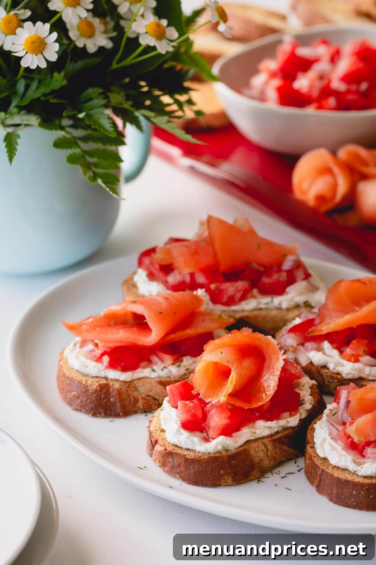 Artisan Smoked Salmon Crostini 7 An artfully arranged platter of diverse crostini appetizers, showcasing the versatility of crostini beyond just smoked salmon.