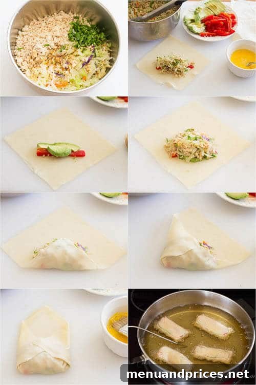 Avocado Chicken Crunch Rolls 5 egg rolls