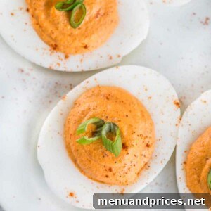 Roasted Red Pepper Deviled Eggs