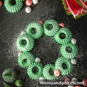A beautifully piped meringue cookie wreath, light and crisp.