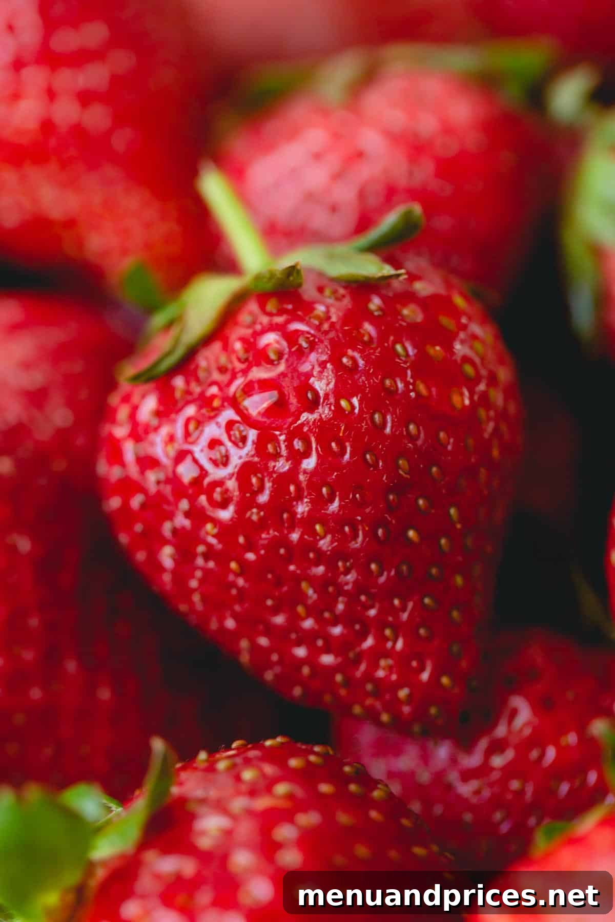 Prepare Strawberries for Extended Freshness 5 A close-up view of vibrant red, freshly washed and dried strawberries, ready for enjoyment or storage.