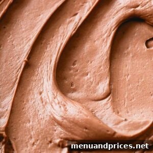 Chocolate Russian buttercream, garnished for serving.