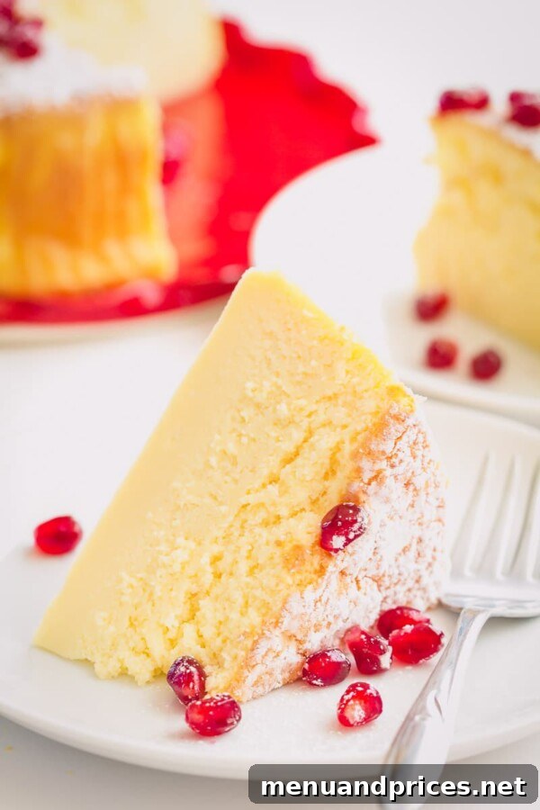 The smooth, creamy batter for the soufflé cheesecake, ready for baking.