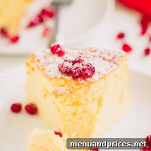 Souffle cheesecake on a white plate