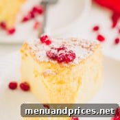 Souffle cheesecake on a white plate